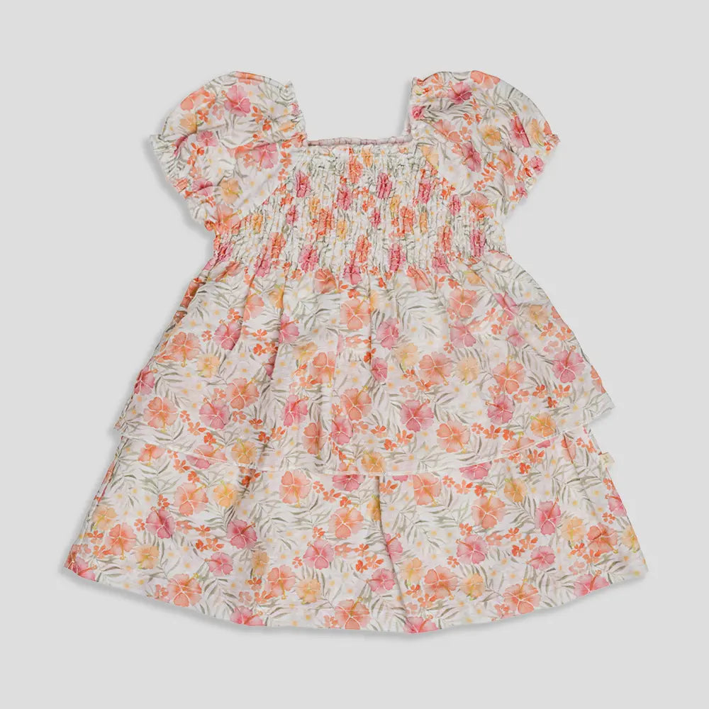 Tiny Twig Hibiscus Smock Dress
