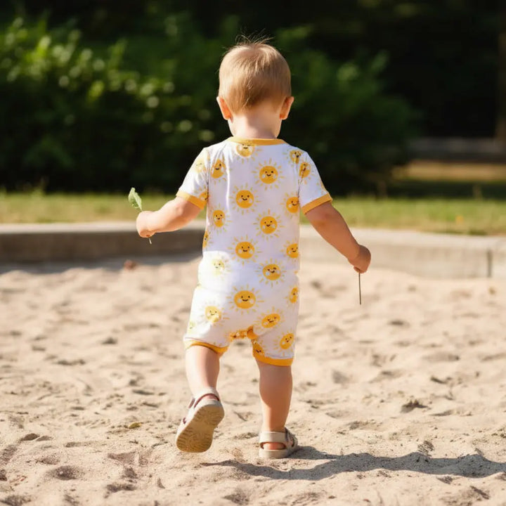 Bubz Bamboo Baby Romper - Soft Breathable Two-Way Zip - Sol