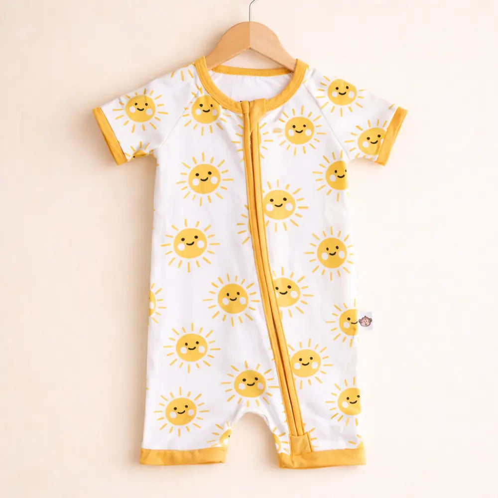 Bubz Bamboo Baby Romper - Soft Breathable Two-Way Zip - Sol