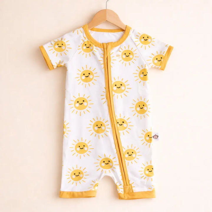 Bubz Bamboo Baby Romper - Soft Breathable Two-Way Zip - Sol