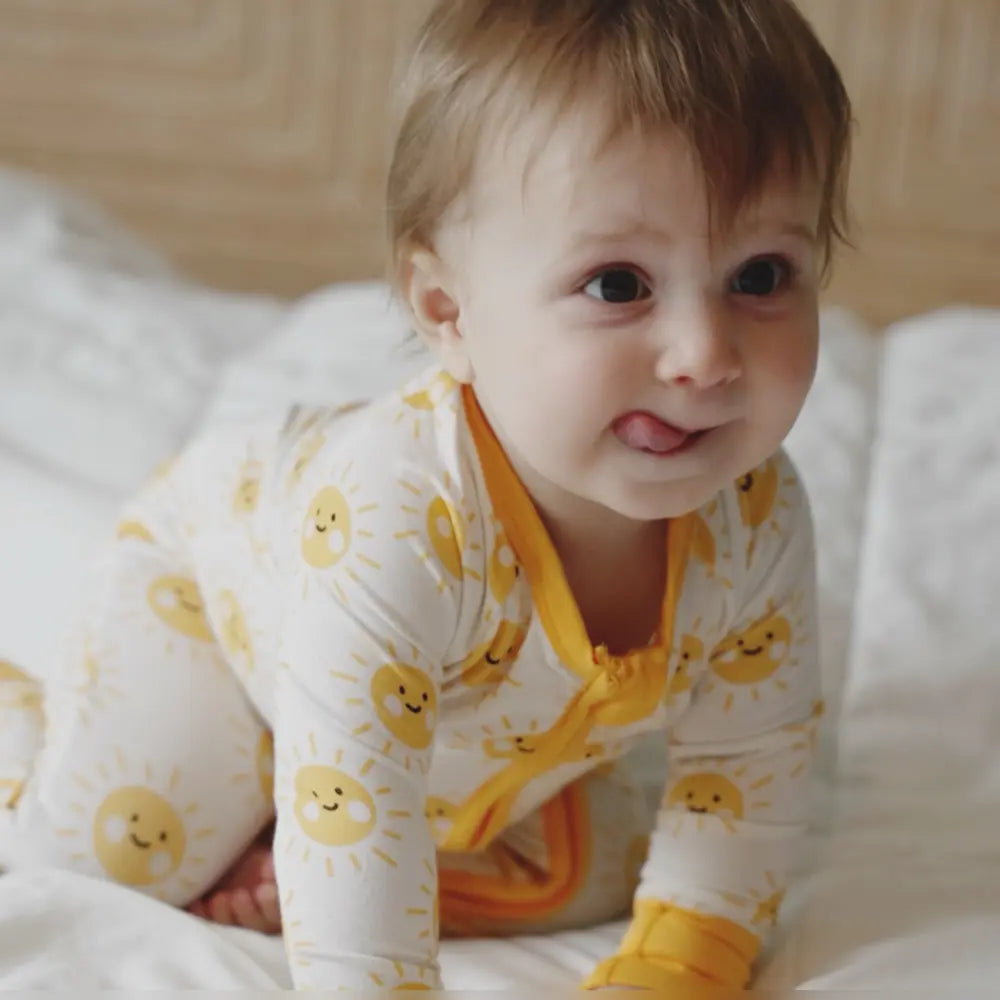 Bubz Bamboo Baby Zipsuit - Two-Way Zip  Sleepsuit - Sol