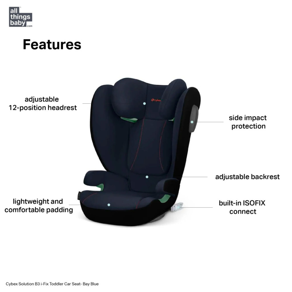 Cybex Solution B3 i-Fix Toddler Highback Booster Car Seat with Adjustable Headrest, ISOFIX Connectors, Padded Seat, Easy Installation, and Side Impact