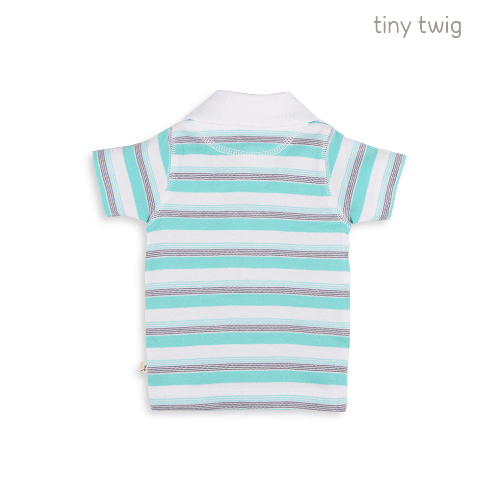 Tiny Twig Polo Tee Space Stripes