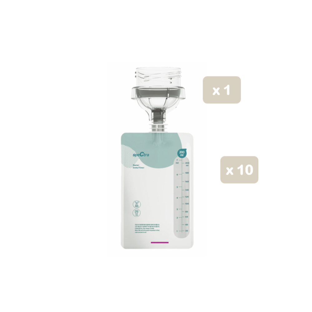 Spectra Easy Milk Storage Bags with Connector, 200 ml - 10 pcs