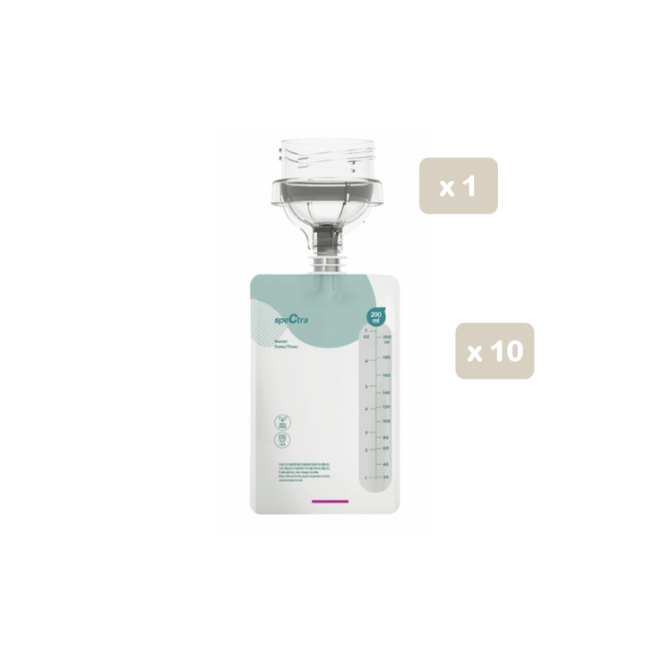 Spectra Easy Milk Storage Bags with Connector, 200 ml - 10 pcs