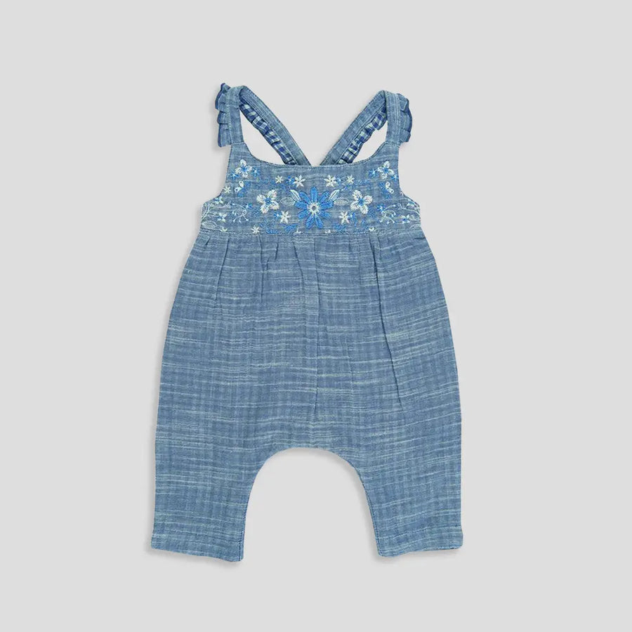 Tiny Twig Blue Chambray Sunsuit