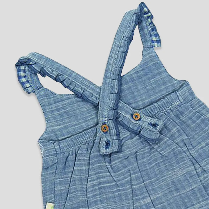 Tiny Twig Blue Chambray Sunsuit