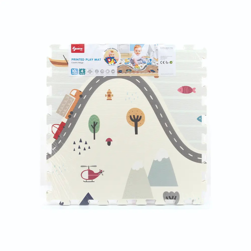 Sunta 10 mm City &amp; Village Baby Play Mat Size-2200 X 1200 X 10mm