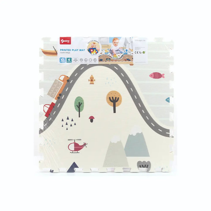 Sunta 10 mm City &amp; Village Baby Play Mat Size-2200 X 1200 X 10mm