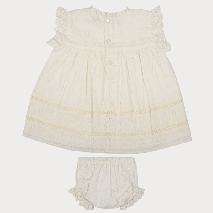 Early Sunday Susie Baby Dress &amp; Bloomer - Ivory
