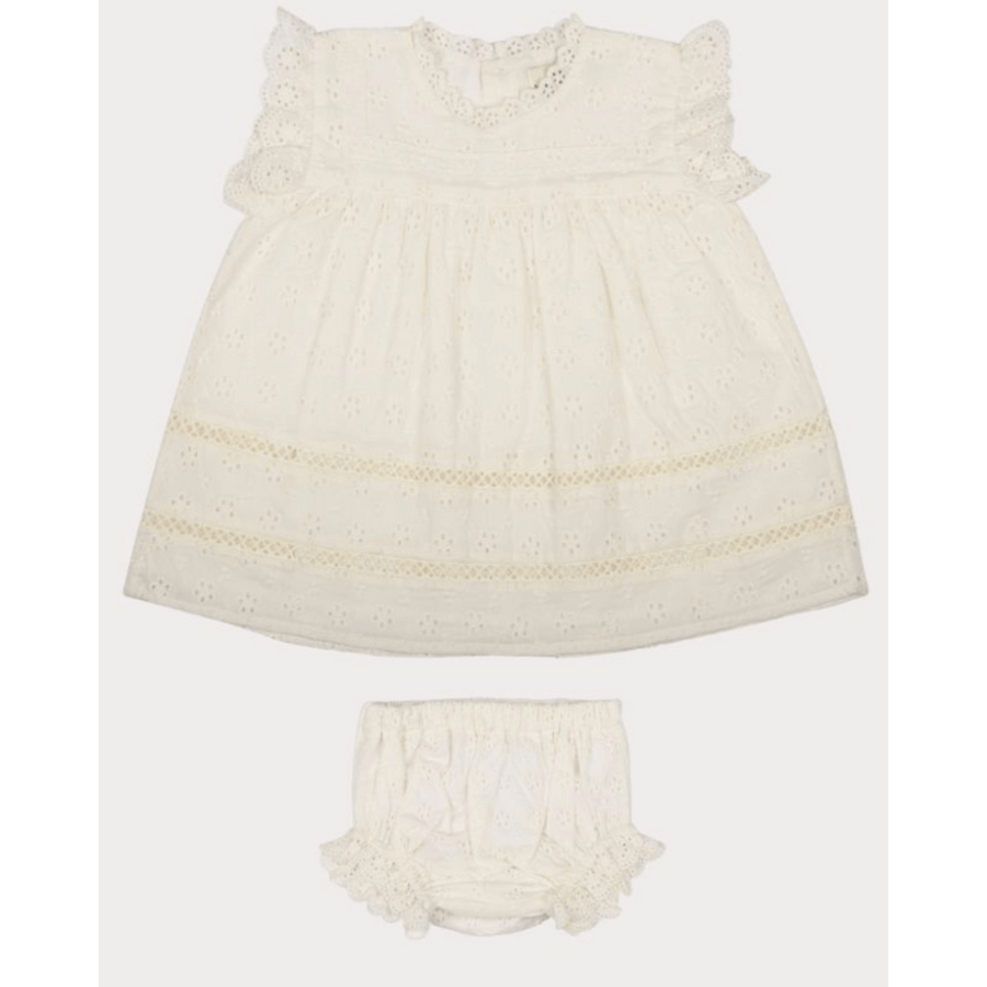 Early Sunday Susie Baby Dress & Bloomer - Ivory