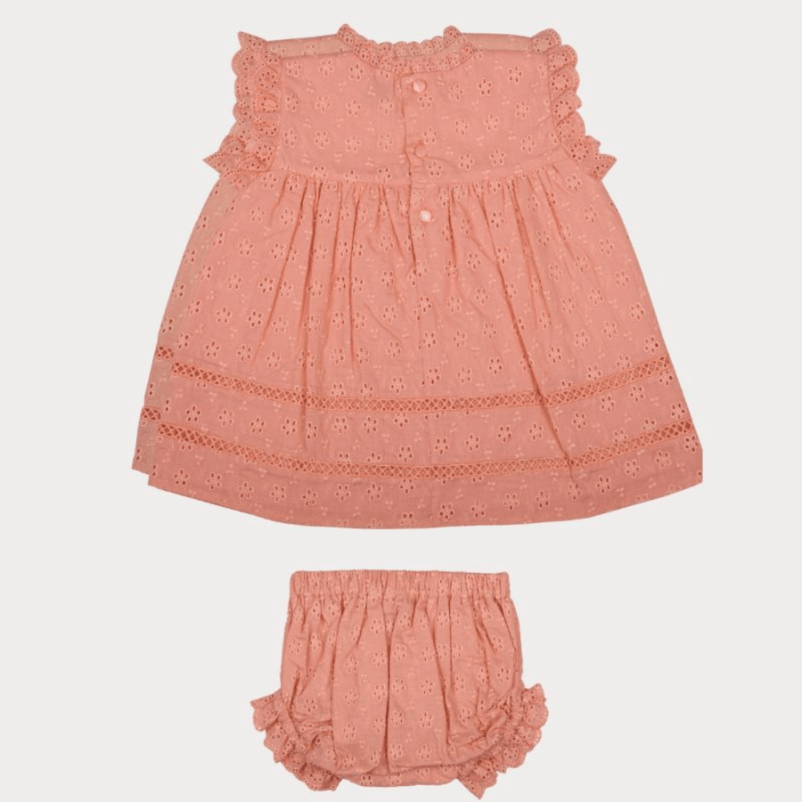Early Sunday Susie Baby Dress & Bloomer - Strawberry
