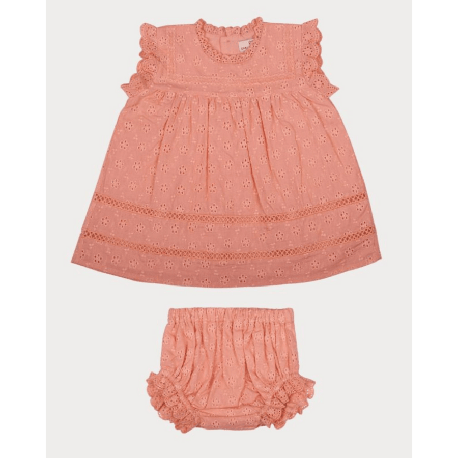 Early Sunday Susie Baby Dress & Bloomer - Strawberry