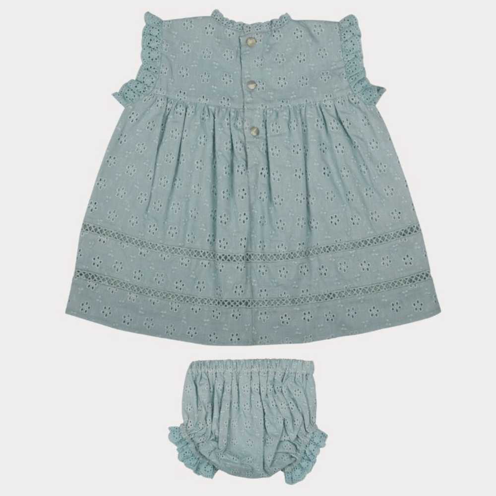 Early Sunday Susie Baby Dress &amp; Bloomer - Sea Dream