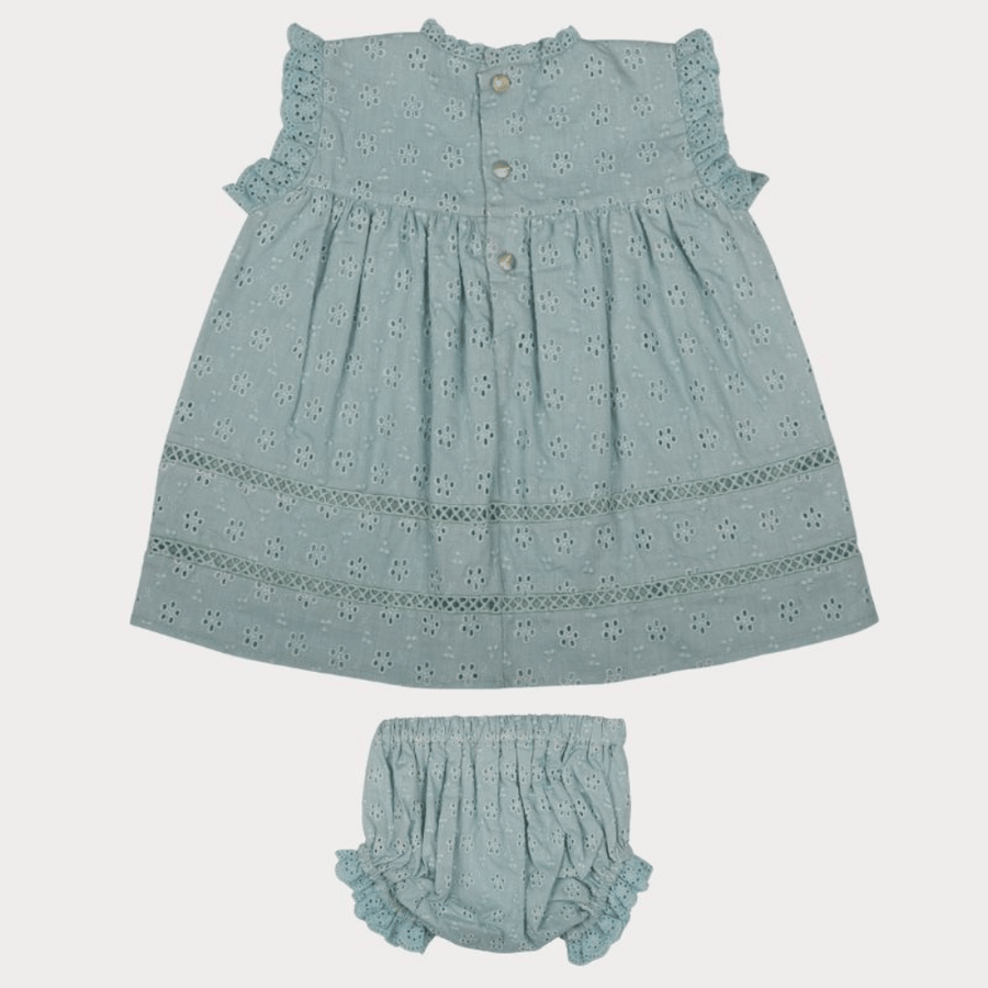 Early Sunday Susie Baby Dress & Bloomer - Sea Dream