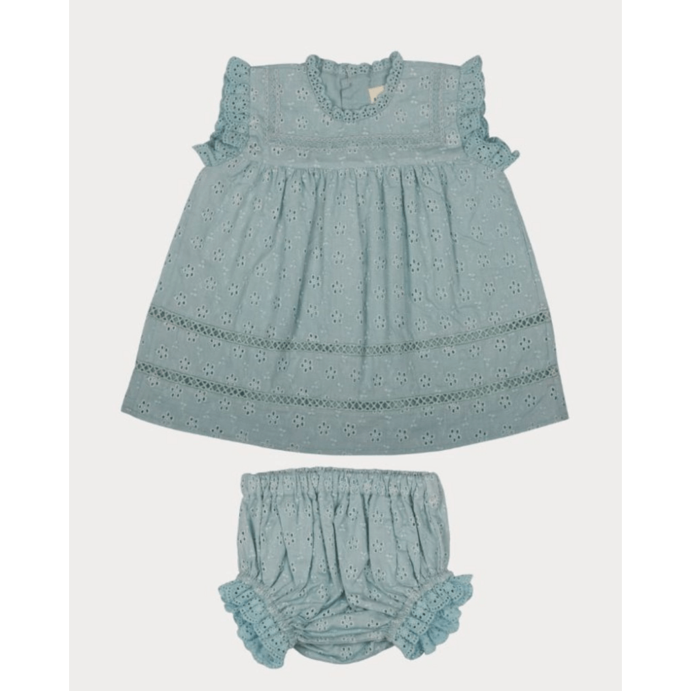 Early Sunday Susie Baby Dress &amp; Bloomer - Sea Dream