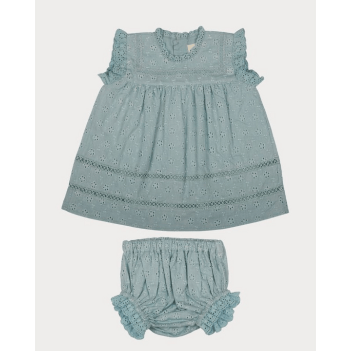Early Sunday Susie Baby Dress &amp; Bloomer - Sea Dream