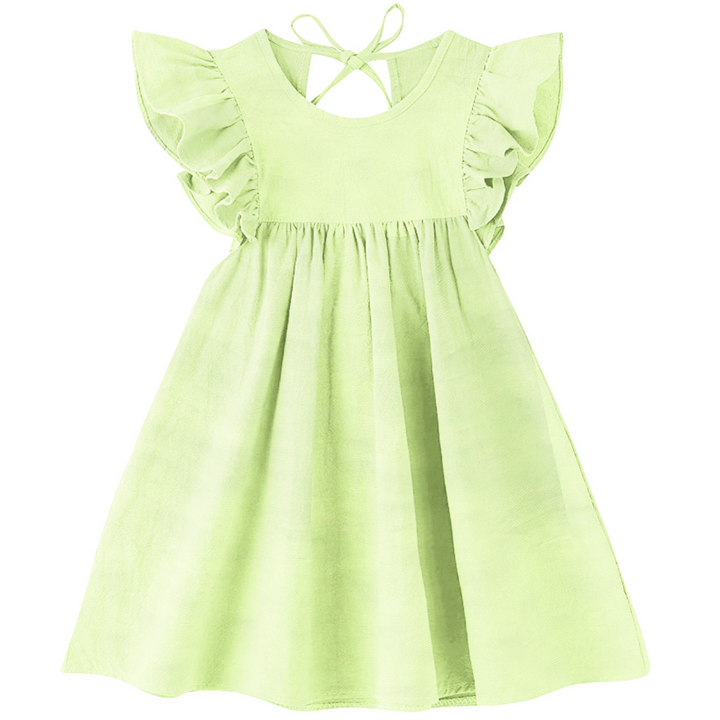 The Baby Atelier Lime Green Organic Sleeves Dress