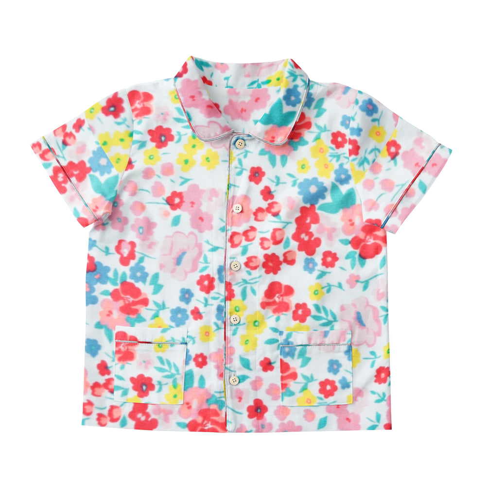 The Baby Atelier Collared Pajama Set - New Colored Flower