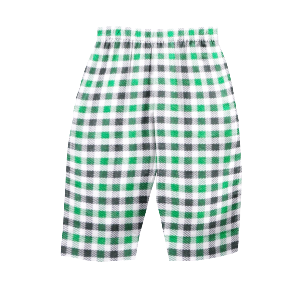 The Baby Atelier Short Sleeves Pajama Set - Green &amp; Black Checks