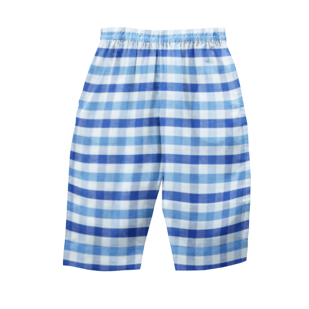 The Baby Atelier Full Sleeved Pajama Set - Shaded Blue Checks