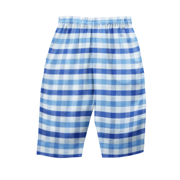 The Baby Atelier Full Sleeved Pajama Set - Shaded Blue Checks