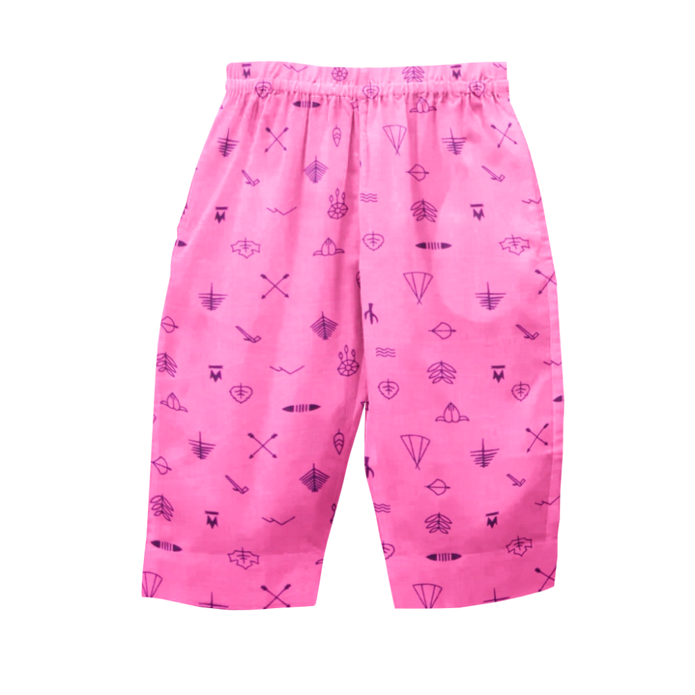 The Baby Atelier Short Sleeves Pajama Set - Pink Line Drawing