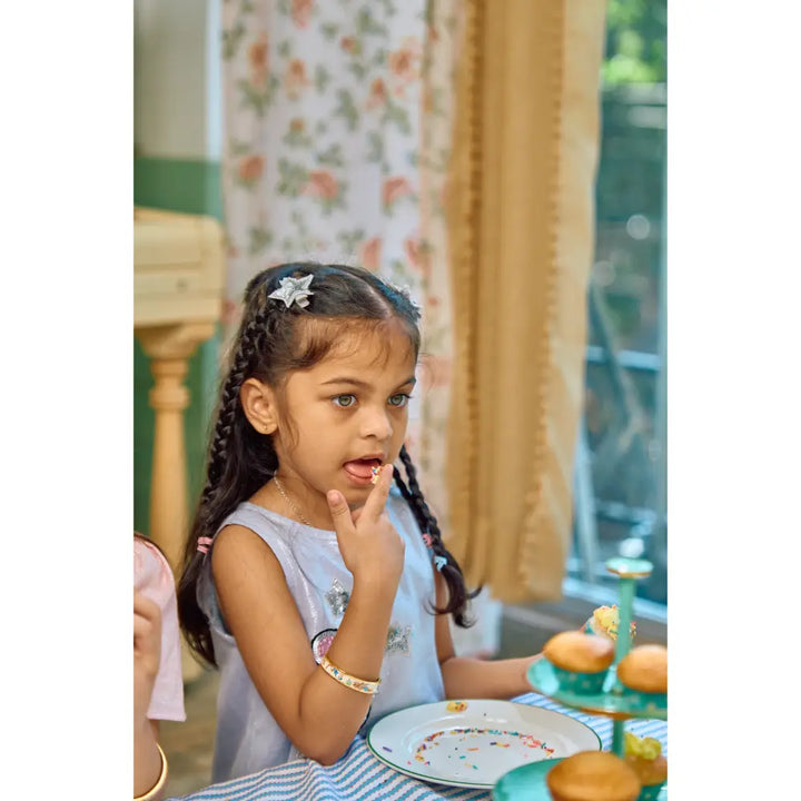 The Baby Trunk - Mouse Shift Dress &amp; Starsequin Tictac For Girls | Blue Lurex