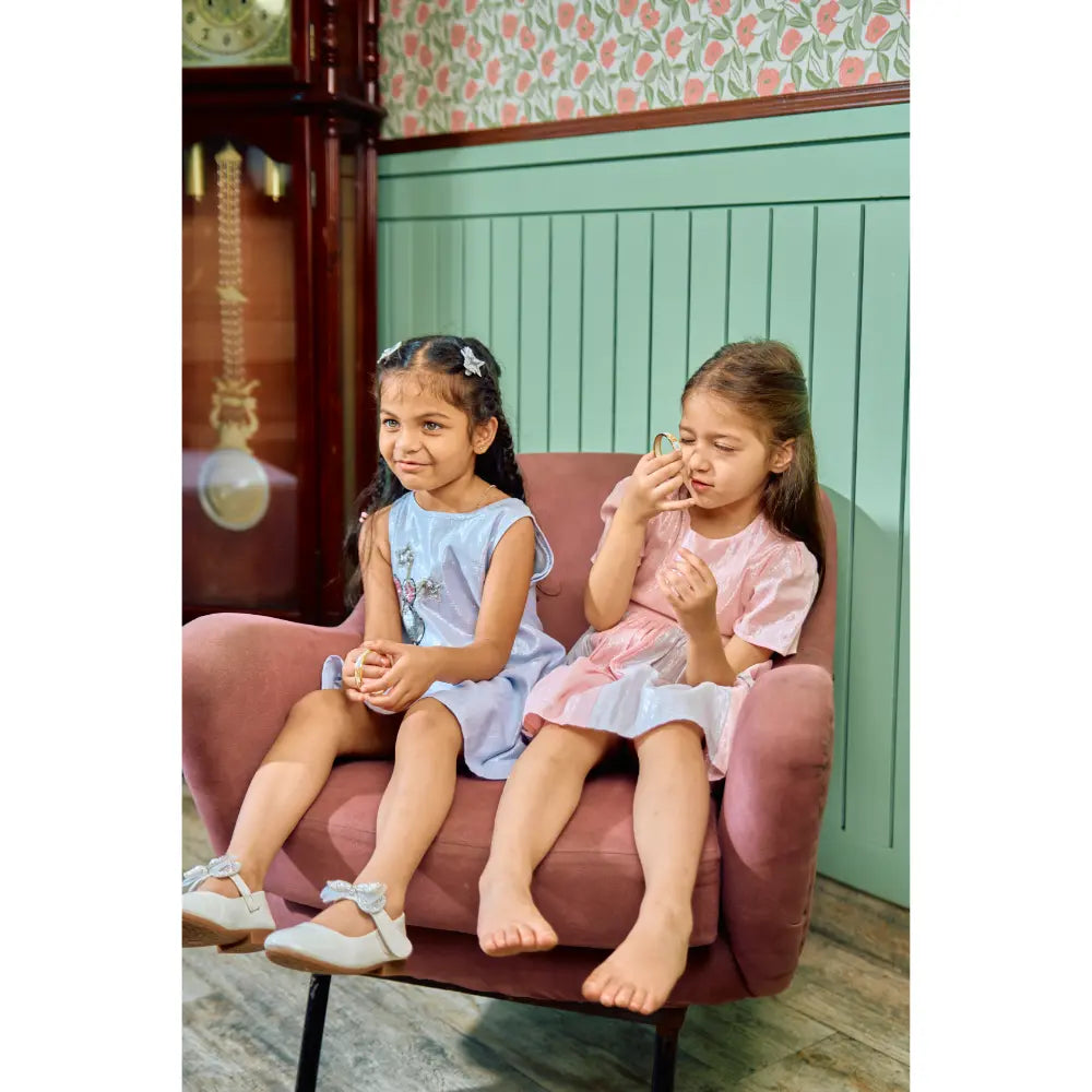The Baby Trunk - Mouse Shift Dress &amp; Starsequin Tictac For Girls | Blue Lurex