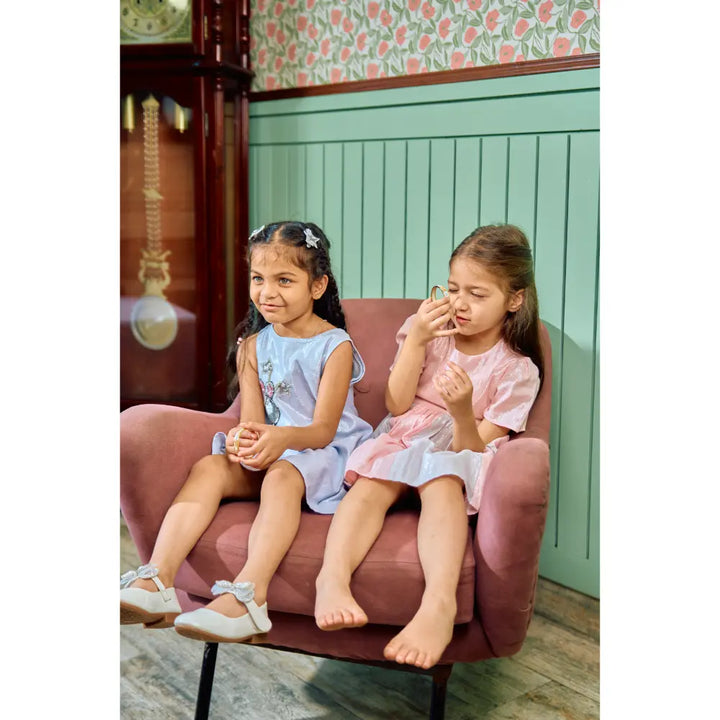 The Baby Trunk - Mouse Shift Dress &amp; Starsequin Tictac For Girls | Blue Lurex