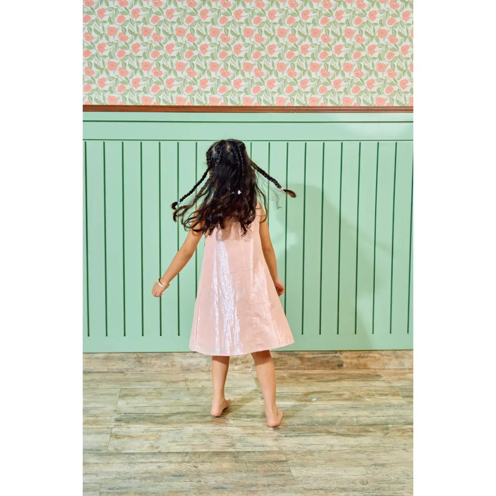 The Baby Trunk - Mouse Shift Dress &amp; Starsequin Tictac For Girls | Strawberry Pink Lurex