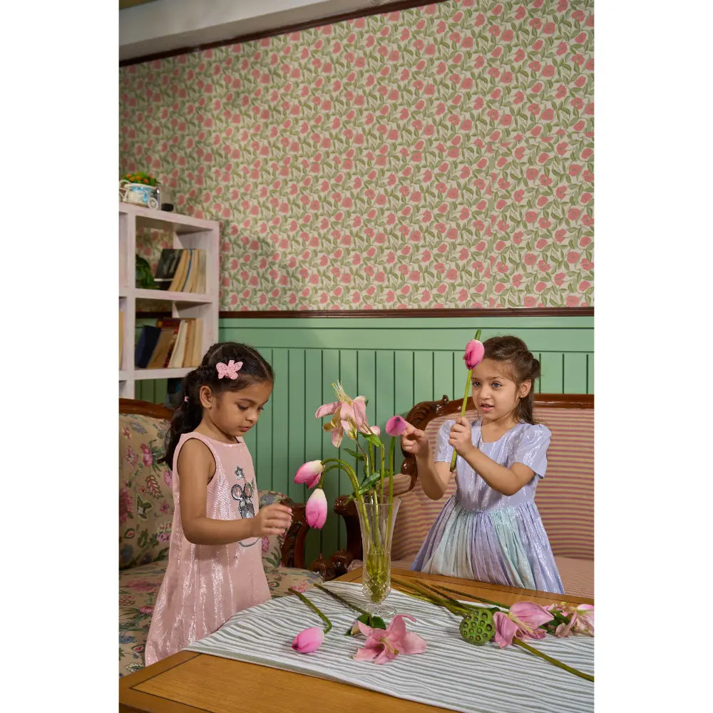 The Baby Trunk - Mouse Shift Dress &amp; Starsequin Tictac For Girls | Strawberry Pink Lurex