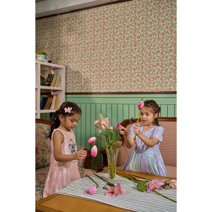 The Baby Trunk - Mouse Shift Dress &amp; Starsequin Tictac For Girls | Strawberry Pink Lurex