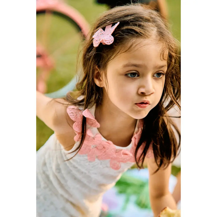 The Baby Trunk - Lace Applique Dress &amp; Butterfly TicTac For Girls