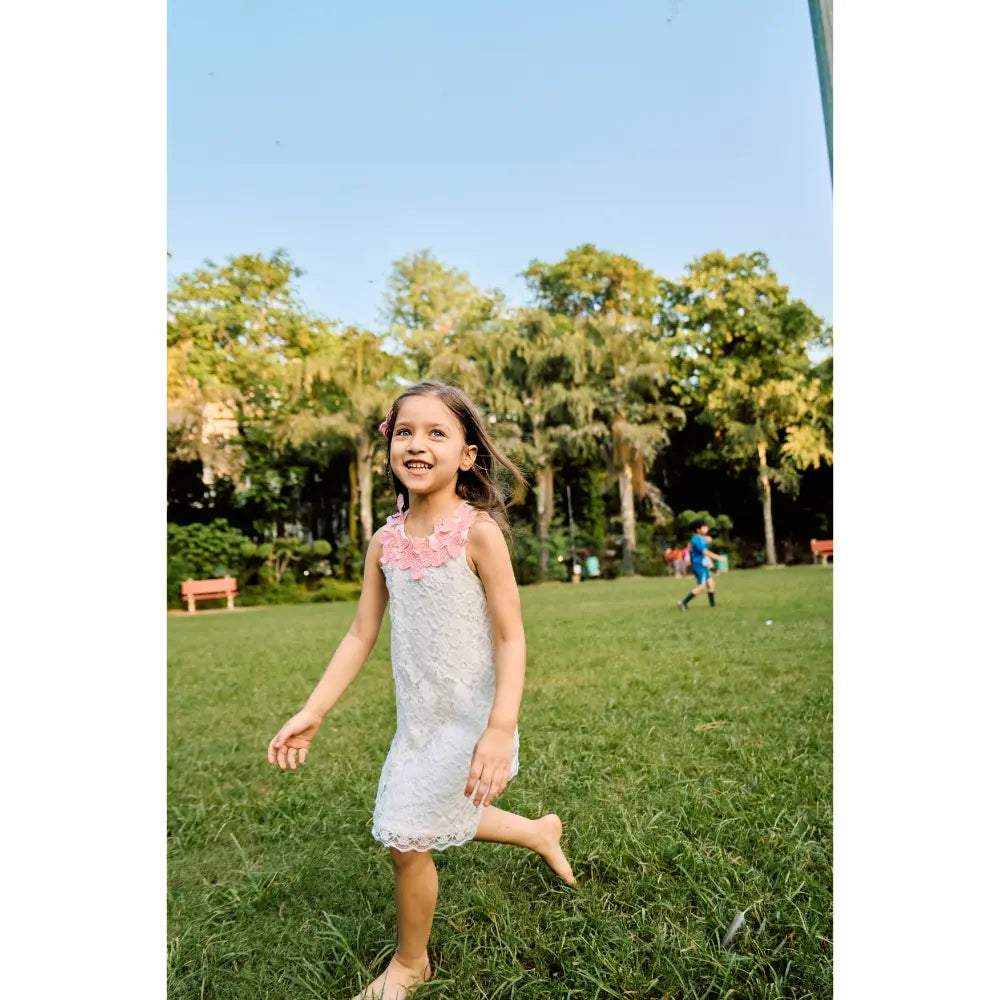 The Baby Trunk - Lace Applique Dress &amp; Butterfly TicTac For Girls