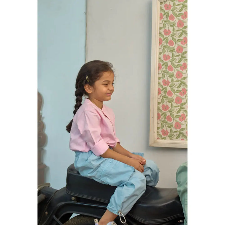 The Baby Trunk Unisex Pink Band Collar Shirt | 2 to 6 Years