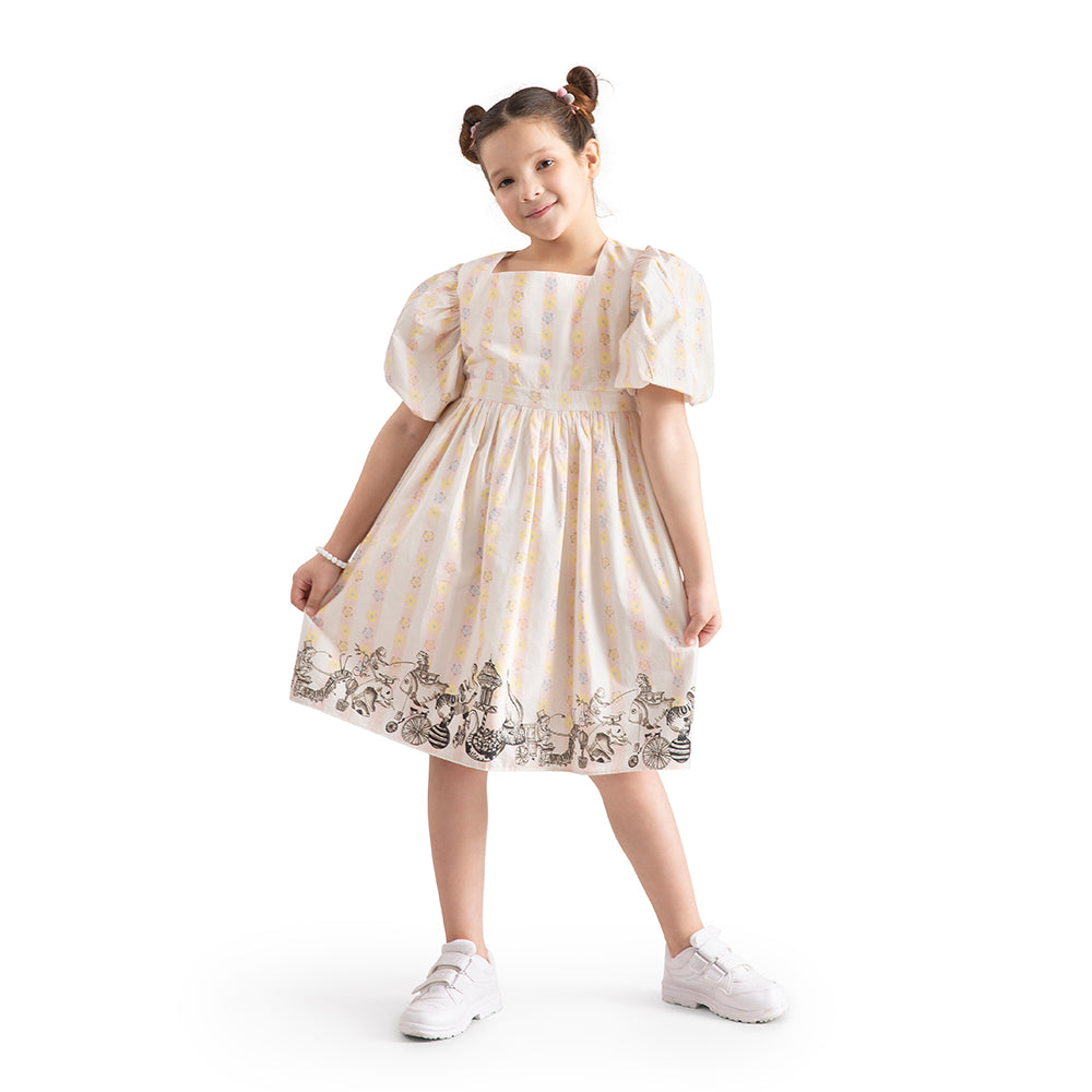 The Baby Trunk Baby Girl Cotton Dress: Blush Circus