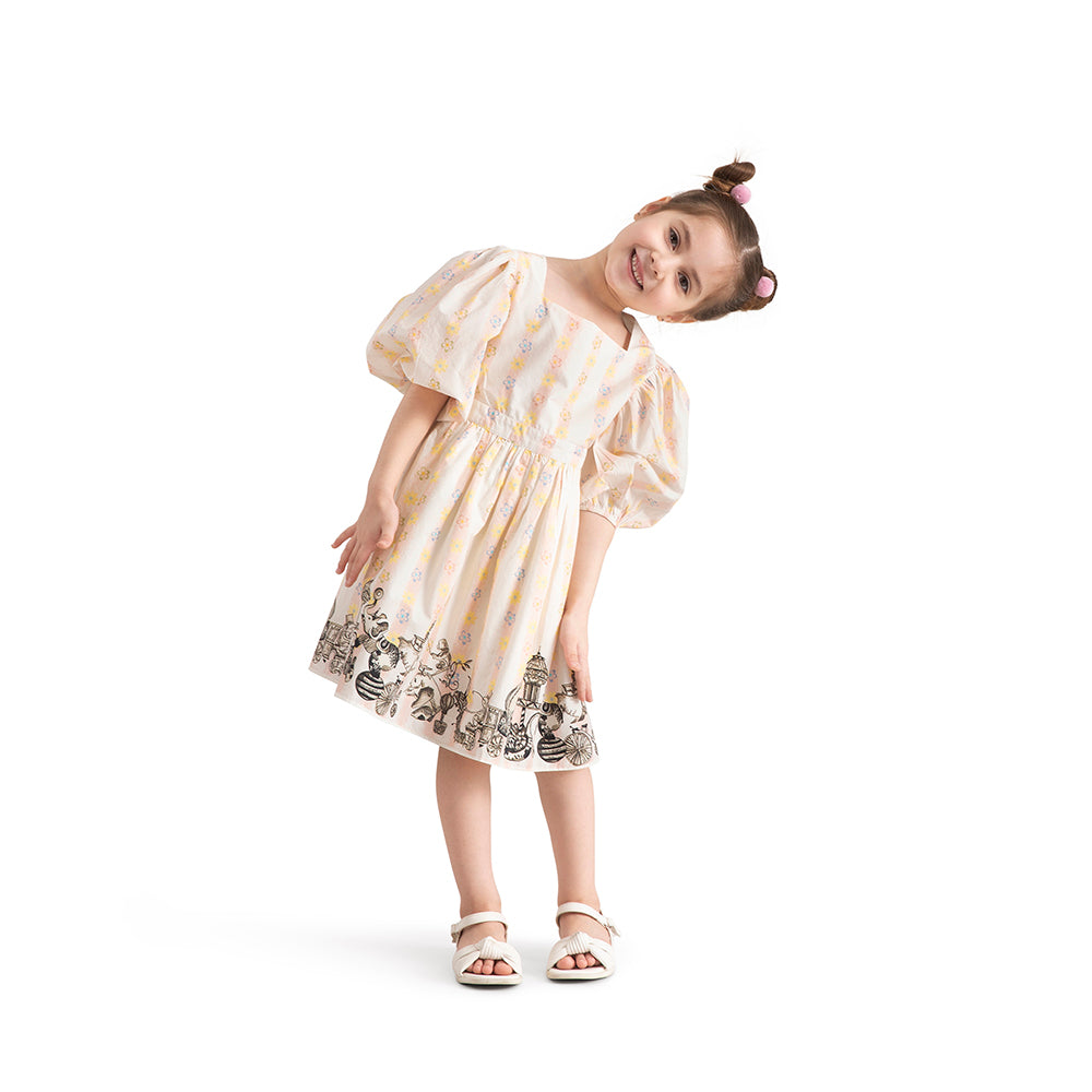 The Baby Trunk Baby Girl Cotton Dress: Blush Circus