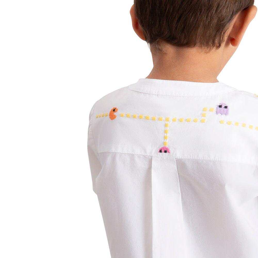 The Baby Trunk Baby Boy Pacman Embroidered Shirt