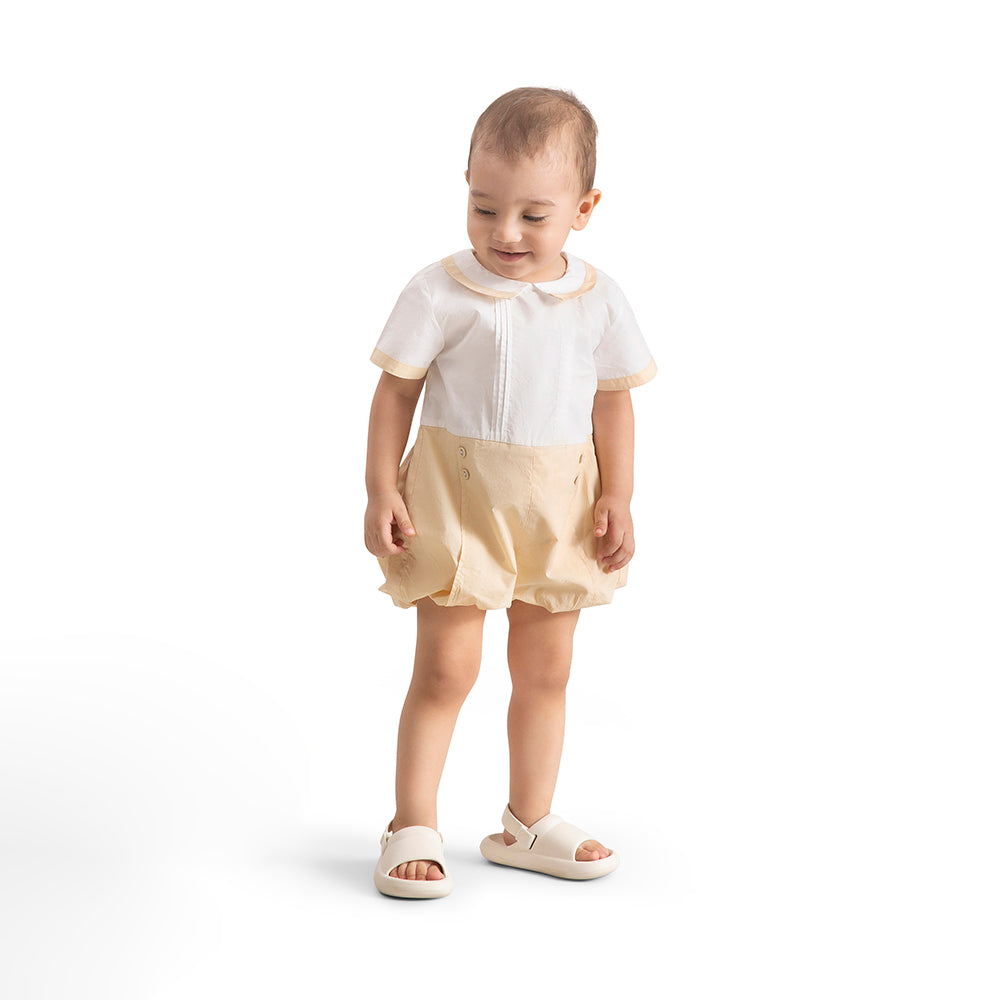 The Baby Trunk Newborn Beige Organic Cotton One-Piece