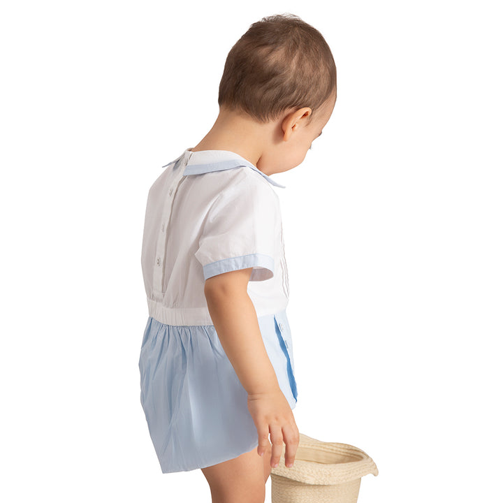 The Baby Trunk Newborn Organic Cotton One-Piece - Blue