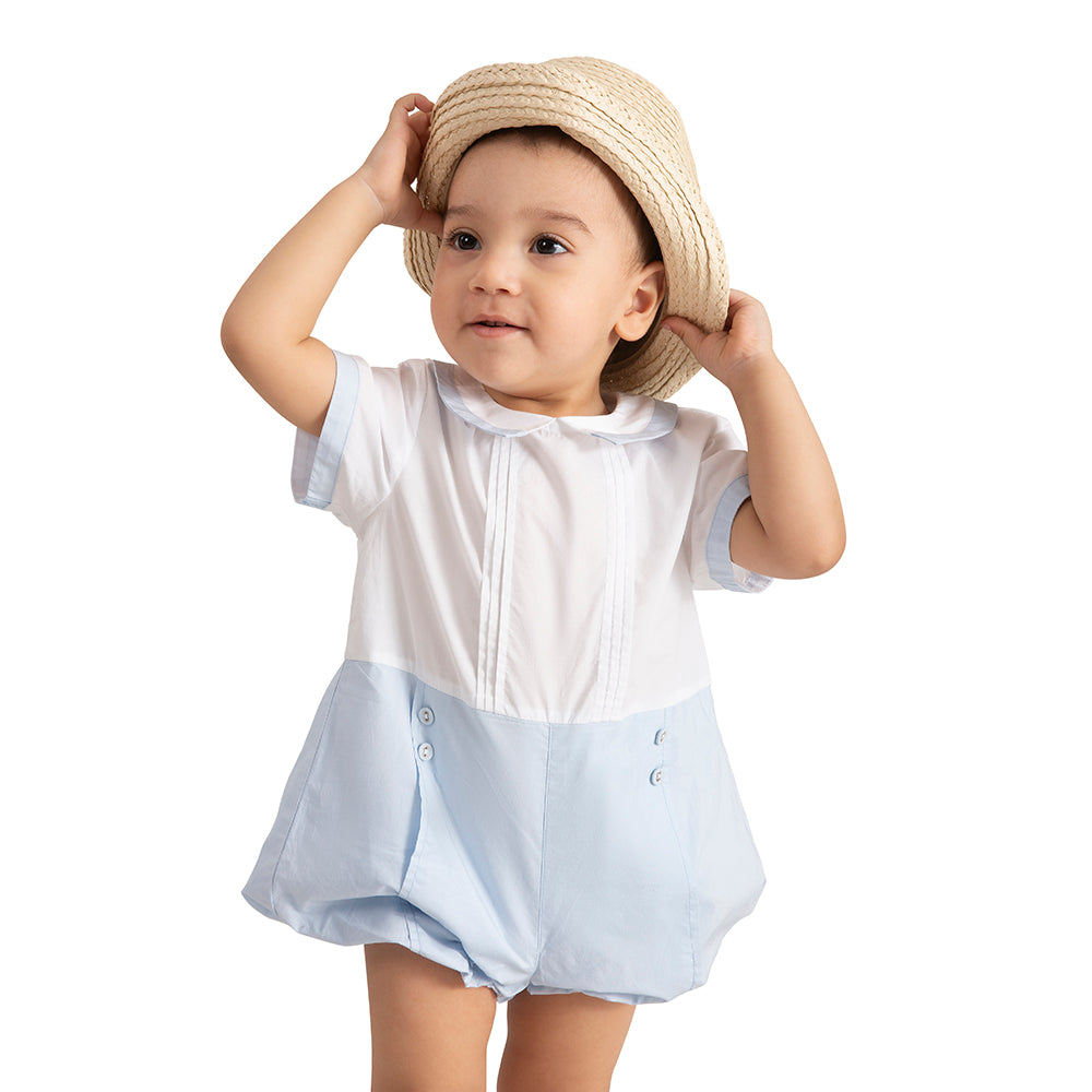 The Baby Trunk Newborn Blue Organic Cotton One-Piece