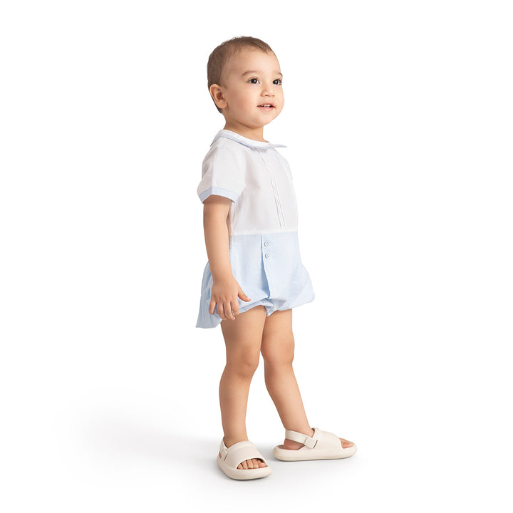 The Baby Trunk Newborn Organic Cotton One-Piece - Blue