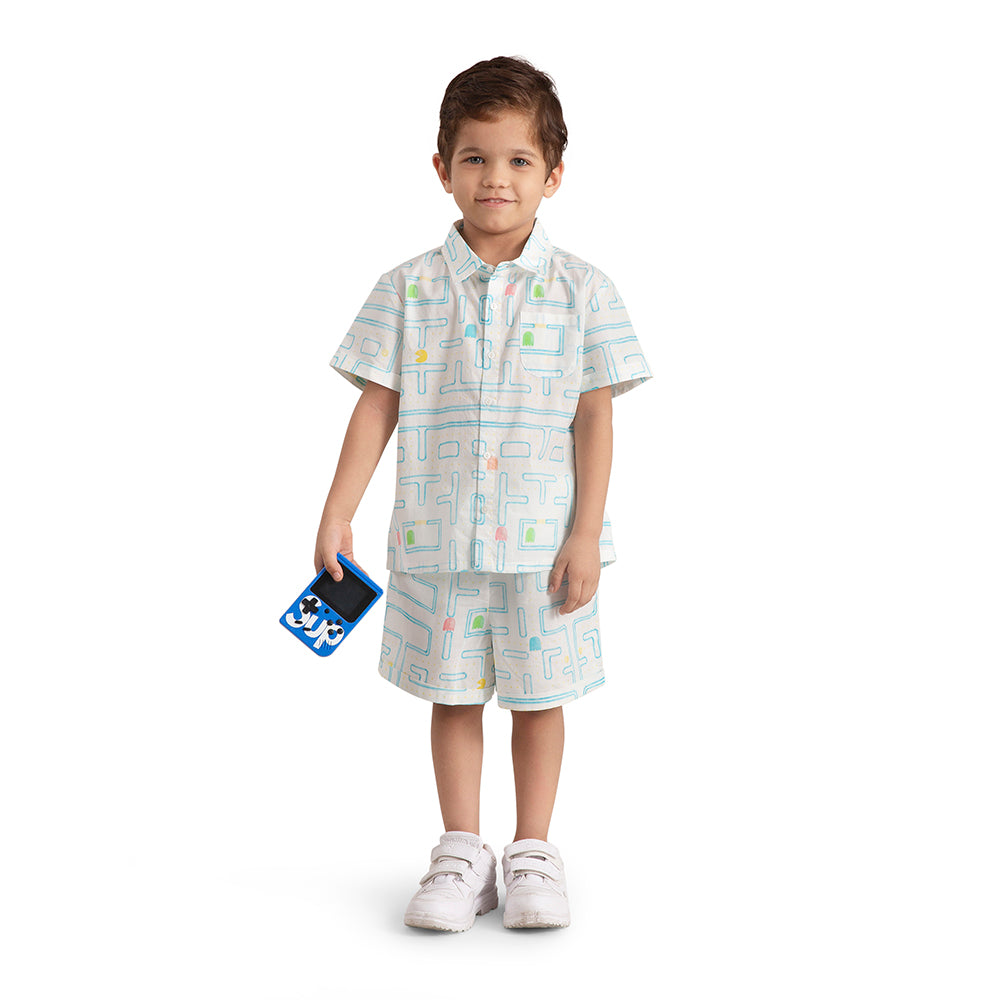 The Baby Trunk Baby Boy Printed Pacman Co-ord Set