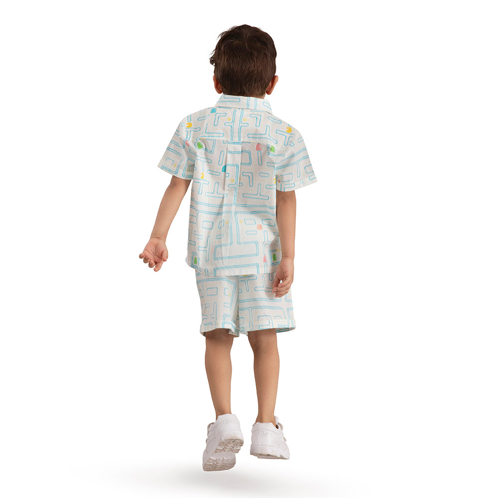 The Baby Trunk Baby Boy Printed Pacman Co-ord Set