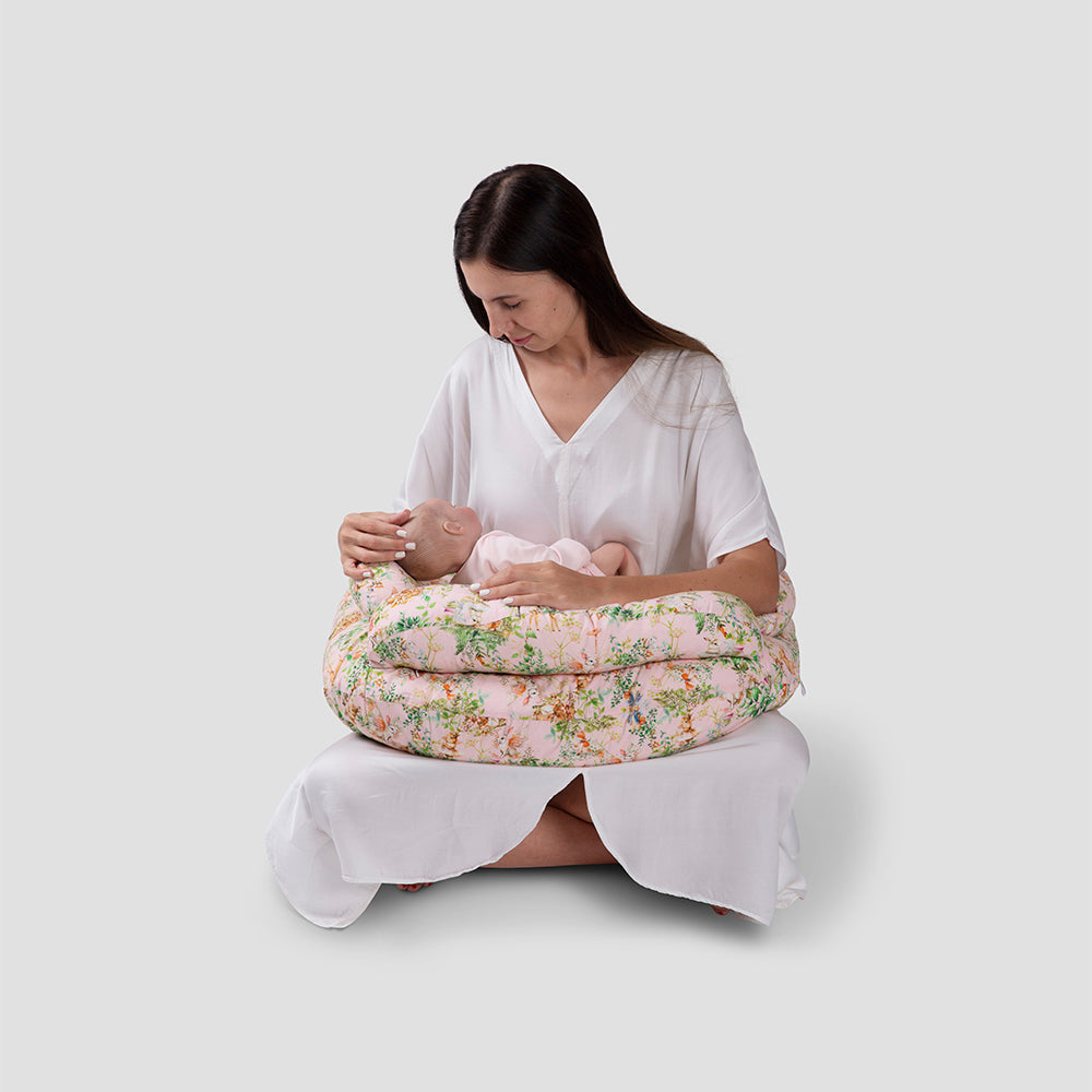 The Baby Trunk Feeding Pillow Cradle - Bunny Blush