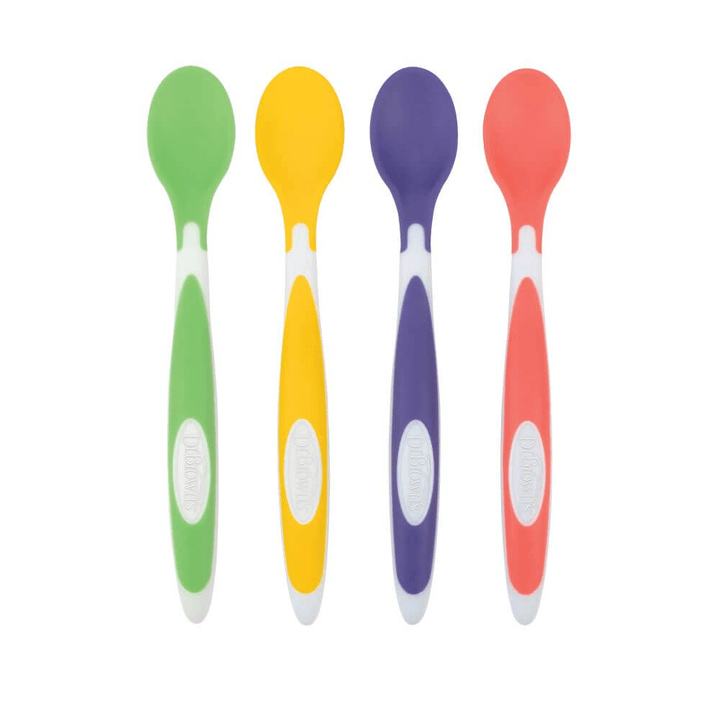 Dr. Brown’s Soft-Tip Spoons, 4-Pack (Yellow, Green, Purple, Red)