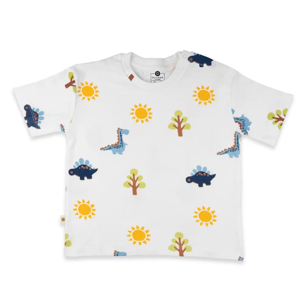 Dulaar Organic Tee &amp; Shorts Co-ord Set - A Day with Dinos (OG)
