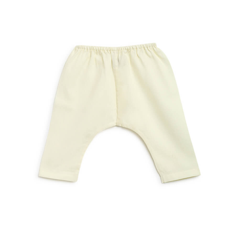 Tiber Taber Newborn Baby Premium Cotton Jhabla Set Gold Buta- Green