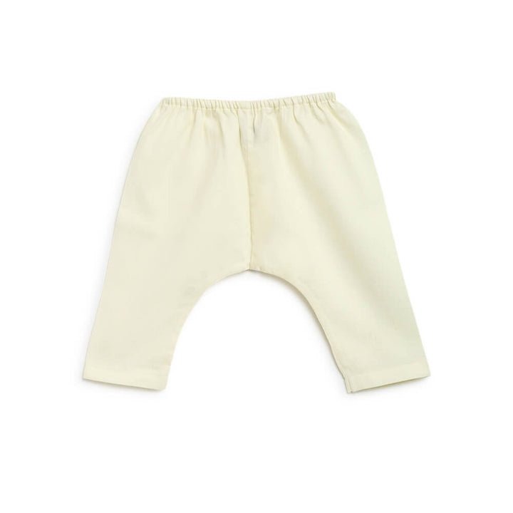 Tiber Taber Newborn Baby Premium Cotton Jhabla Set Gold Buta- Green